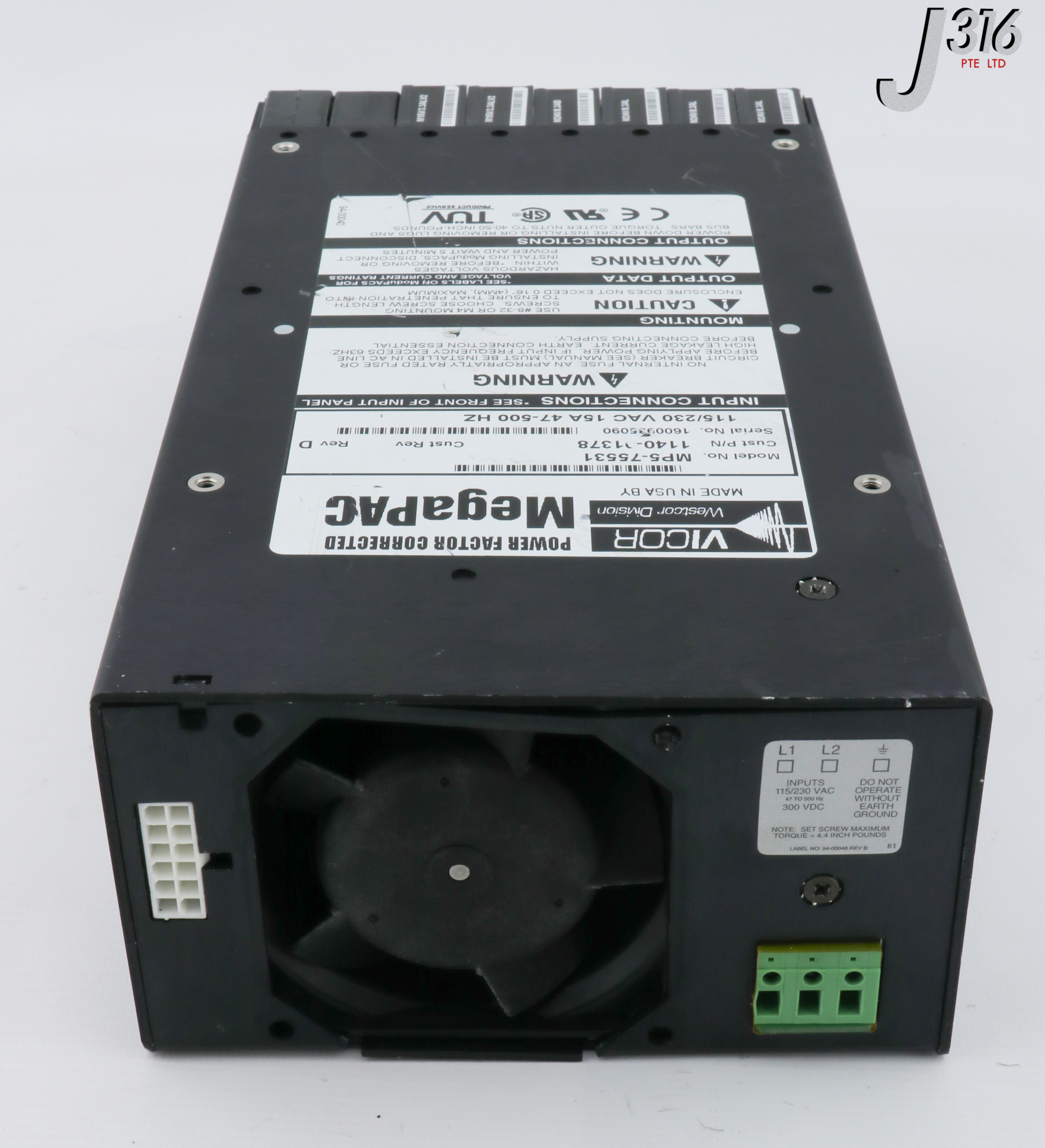 パワー 28063 VICOR POWER SUPPLY, MEGAPAC, 15A 47-500HZ, 1140-01378 MP5